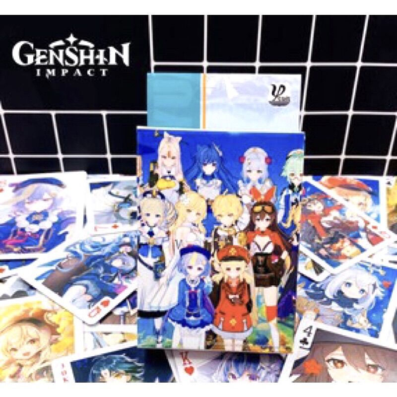 Bộ bài genshin impact 54 ảnh khác nhau/ bộ tú lơ khơ anime genshin impact