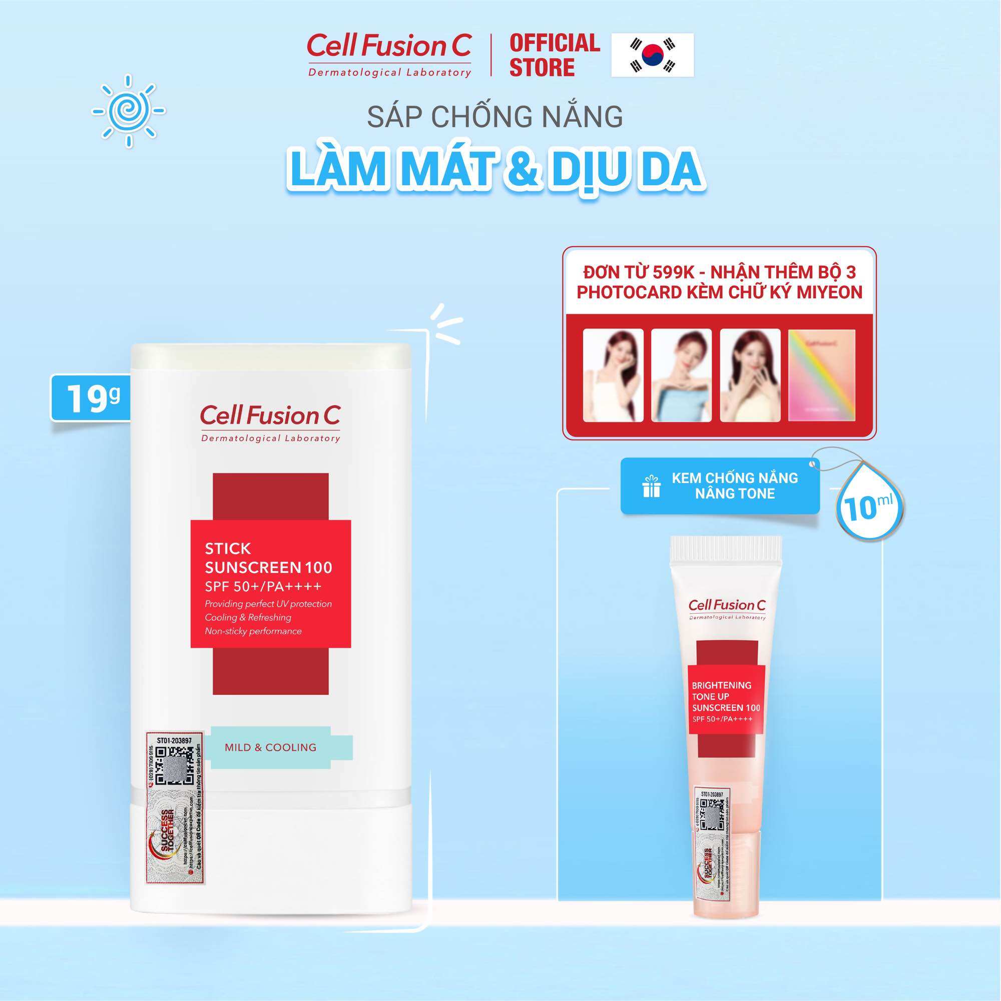 Sáp Chống Nắng Dạng Thỏi Cho Mọi Loại Da Cell Fusion C Stick Sunscreen 100 SPF50+/ PA++++ (19g)
