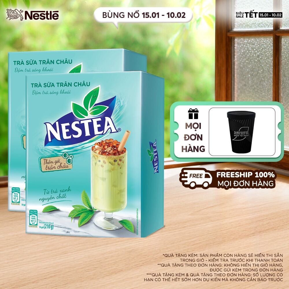 [FREESHIP TOÀN QUỐC] Combo 2 Hộp Trà sữa NESTEA trân châu (hộp 5 gói x 17g)