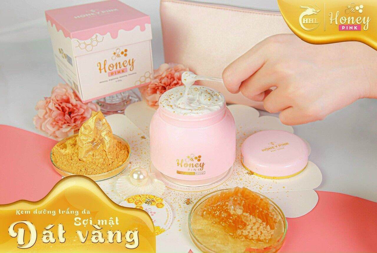 Kem dưỡng trắng da sợi mật dát vàng 250g- body honey pink