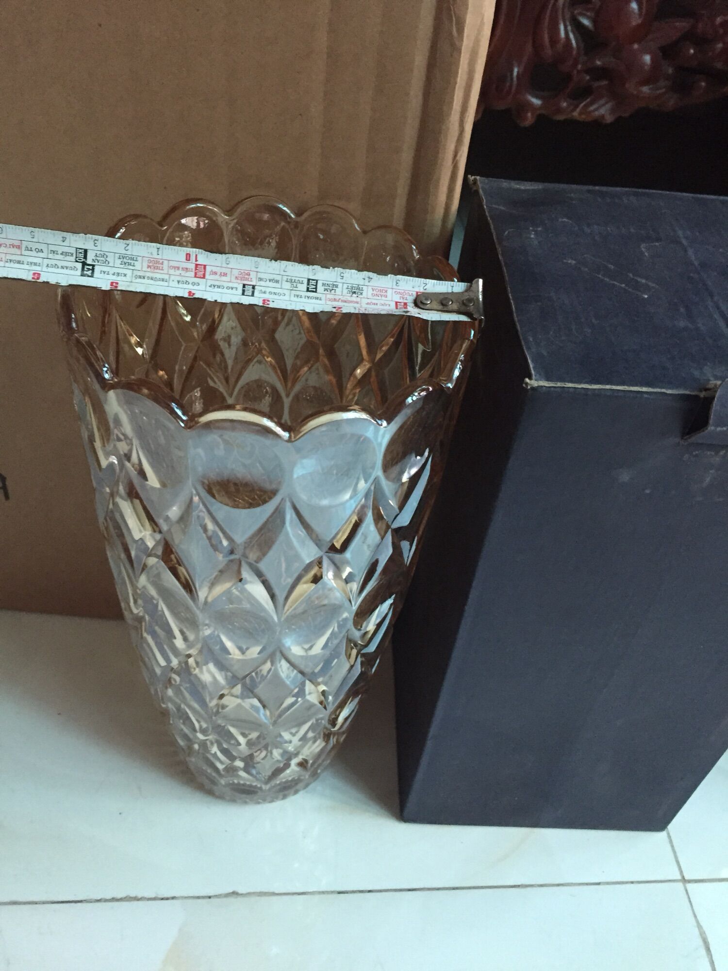[HCM]Bình bông thủy  tinh cao 30 cm