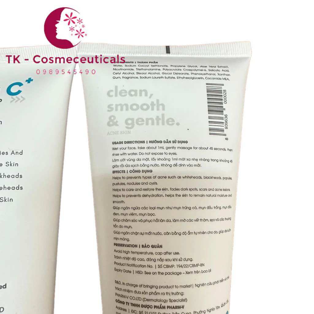 Sữa Rửa Mặt Derma C + Advanced Dành Cho Da Dầu Mụn - 150ml