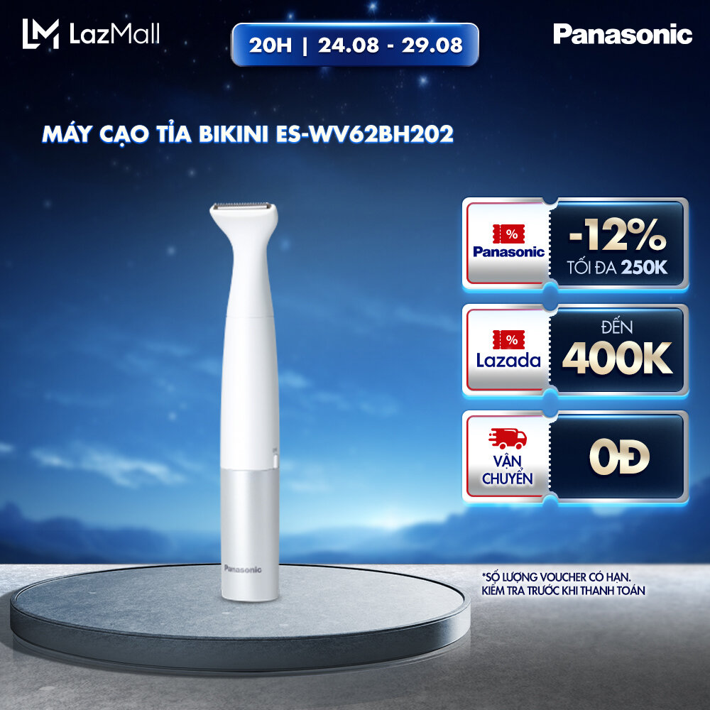 Máy cạo tỉa lông bikini Panasonic ES-WV62BH202 - Cạo nhanh, êm ái, an toàn cho da - Nhỏ gọn - Thiết kế chống nước - Kèm pin - Sản xuất tại Thái Lan