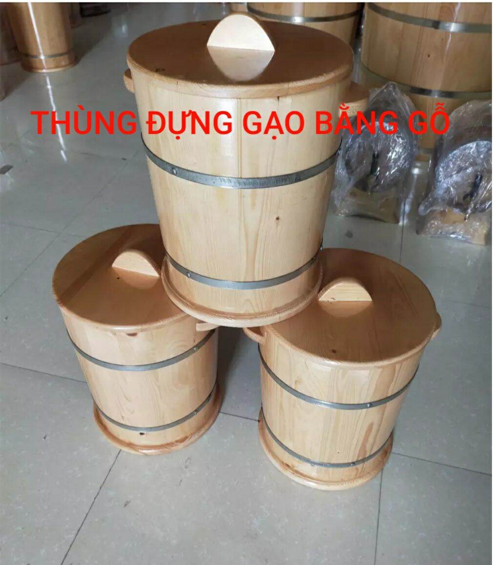 THÙNG ĐỰNG GẠO BẰNG GỖ Loại 10 kg