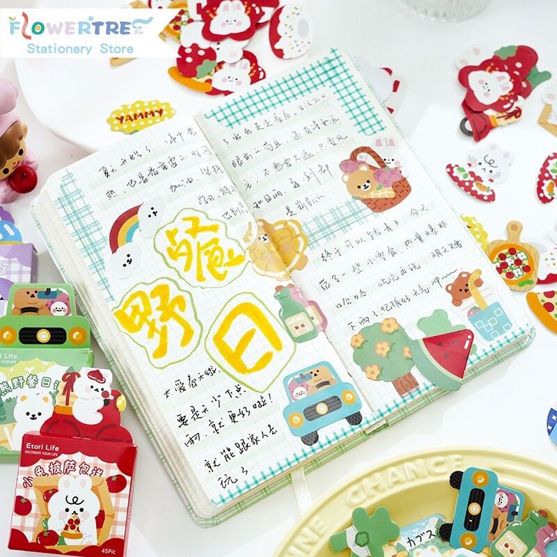 Hộp 45 sticker dán cute trang trí