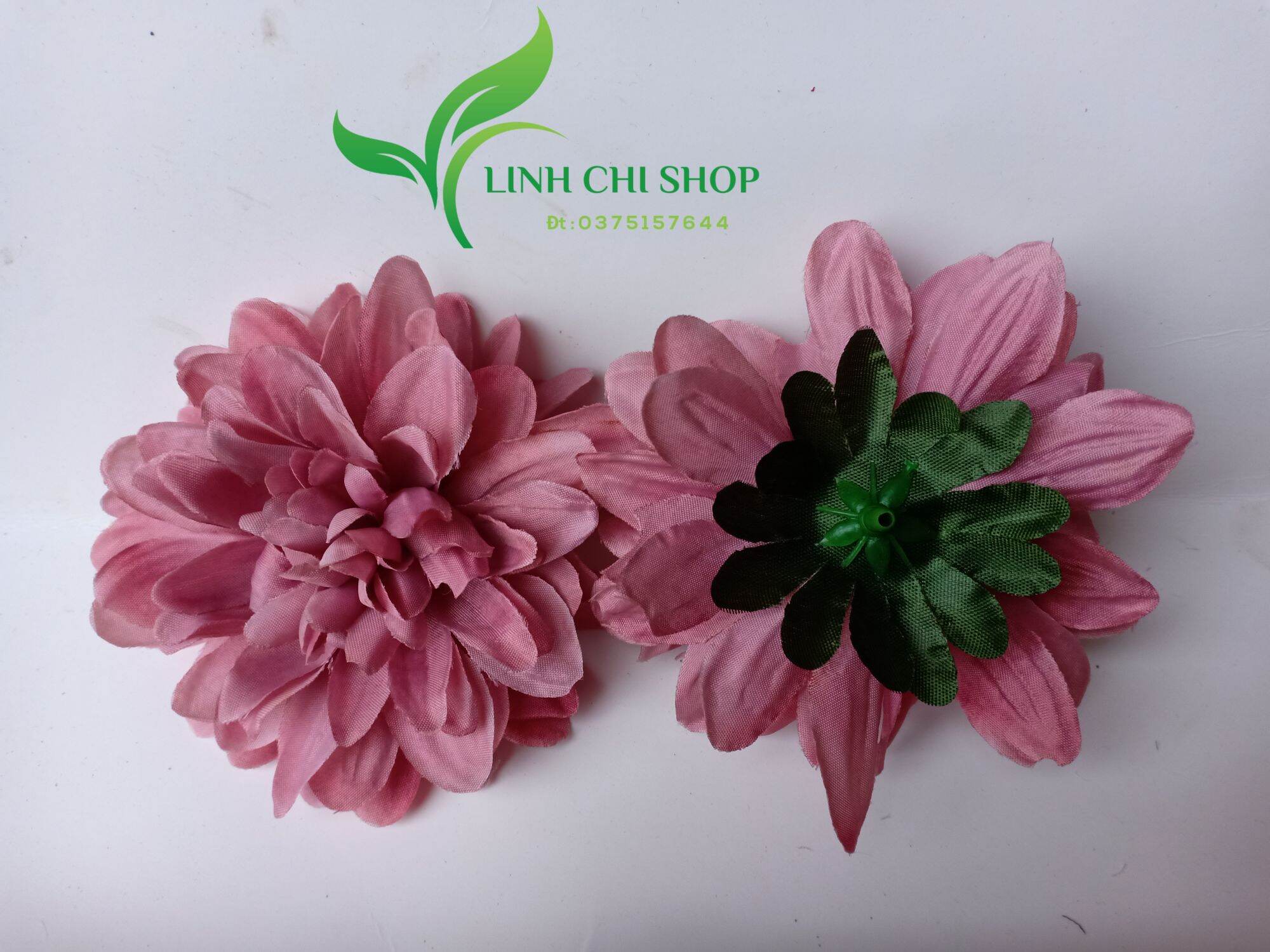 Đầu bông hoa thược dược 10cm _hoa giả, hoa lụa trang trí(kèm video thật)