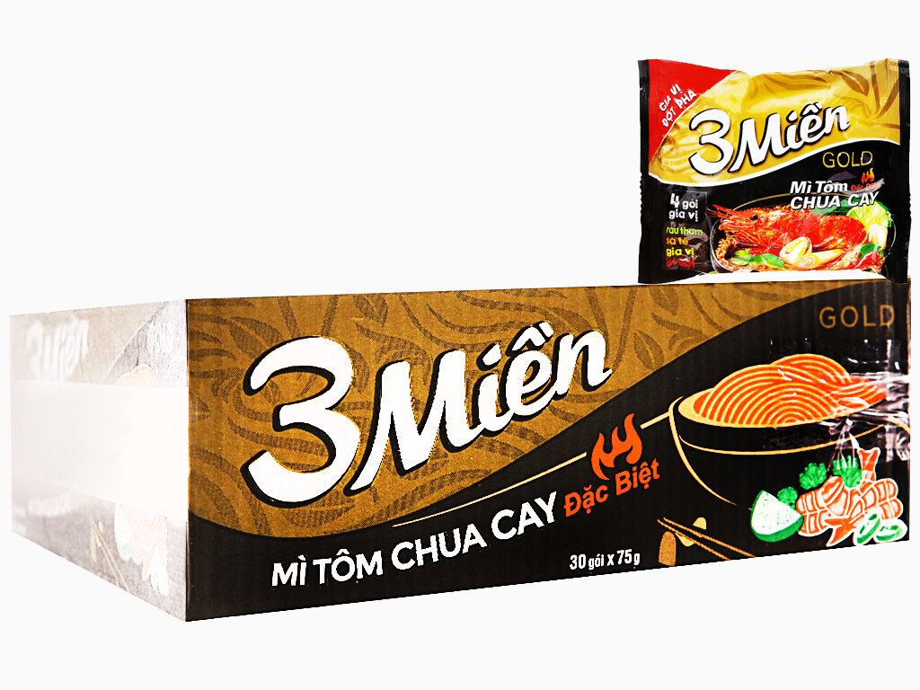 Mì 3 miền tôm chua cay gói 75g 15 gói