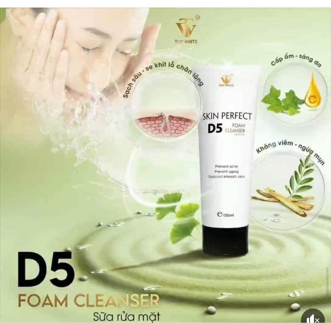 Sữa rữa mặt trắng da,ngăn ngừa mụn d5 top white.