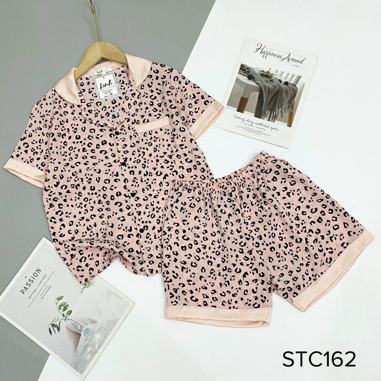 Bộ pijama đùi lụa mango cao cấp có size