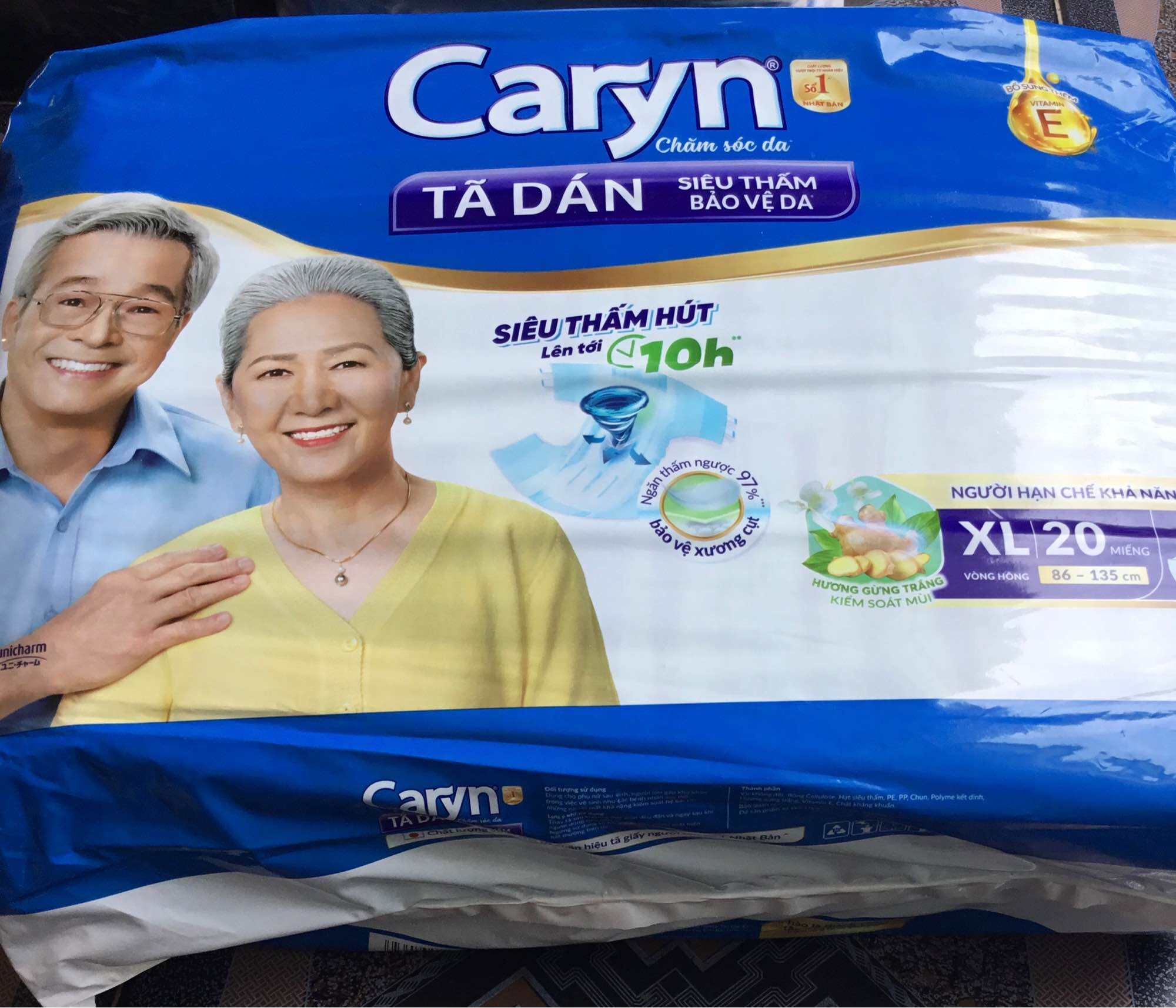 HCM - Tã dán Caryn XL20 Siêu thấm hút - Tã dán người lớn Caryn- Hsd Mới