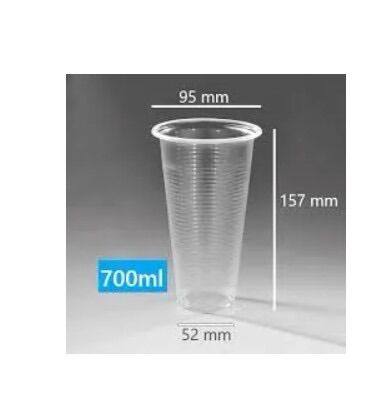 Ly nhựa PP sọc 700ml ly nhựa dùng 1 lần, ly cà phê, ly chè, ly đậu hủ, trà sữa, sinh tố...