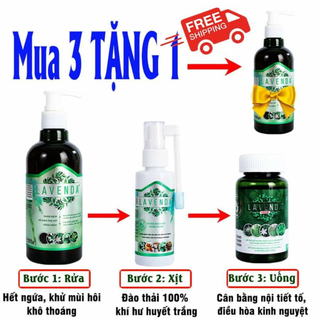 Tặng dung dịch vệ sinh Lavenda hàng ngày trị giá 295k khi mua combo 3 sản phẩm Lavenda