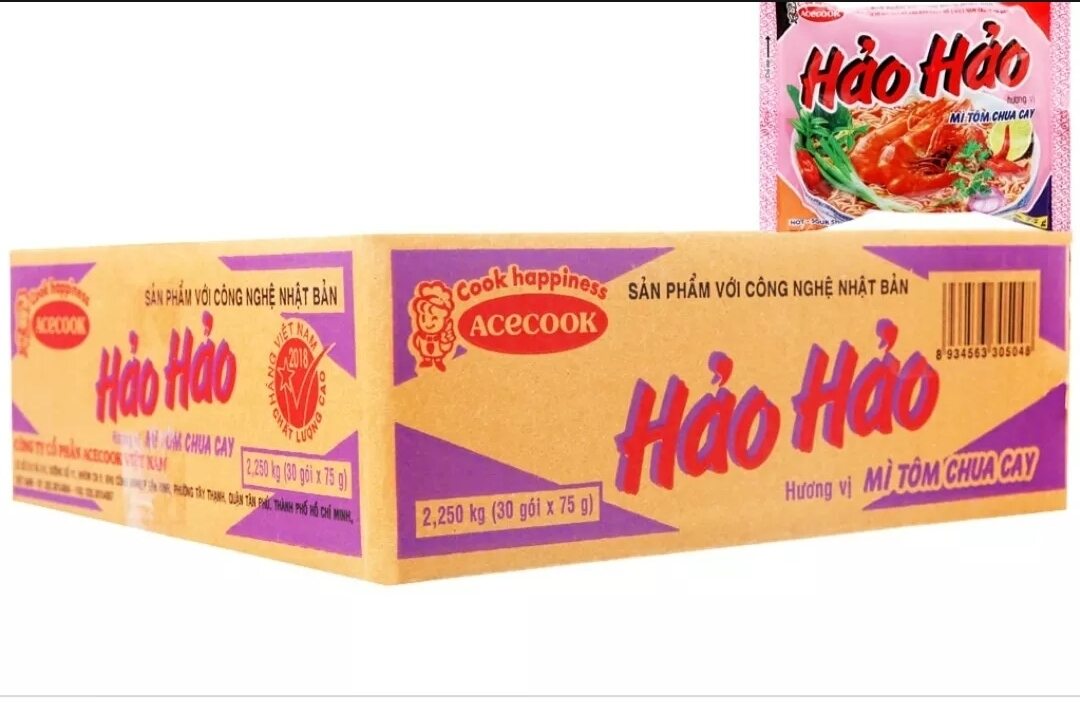 Thùng 30 gói mì hảo hảo chua cay