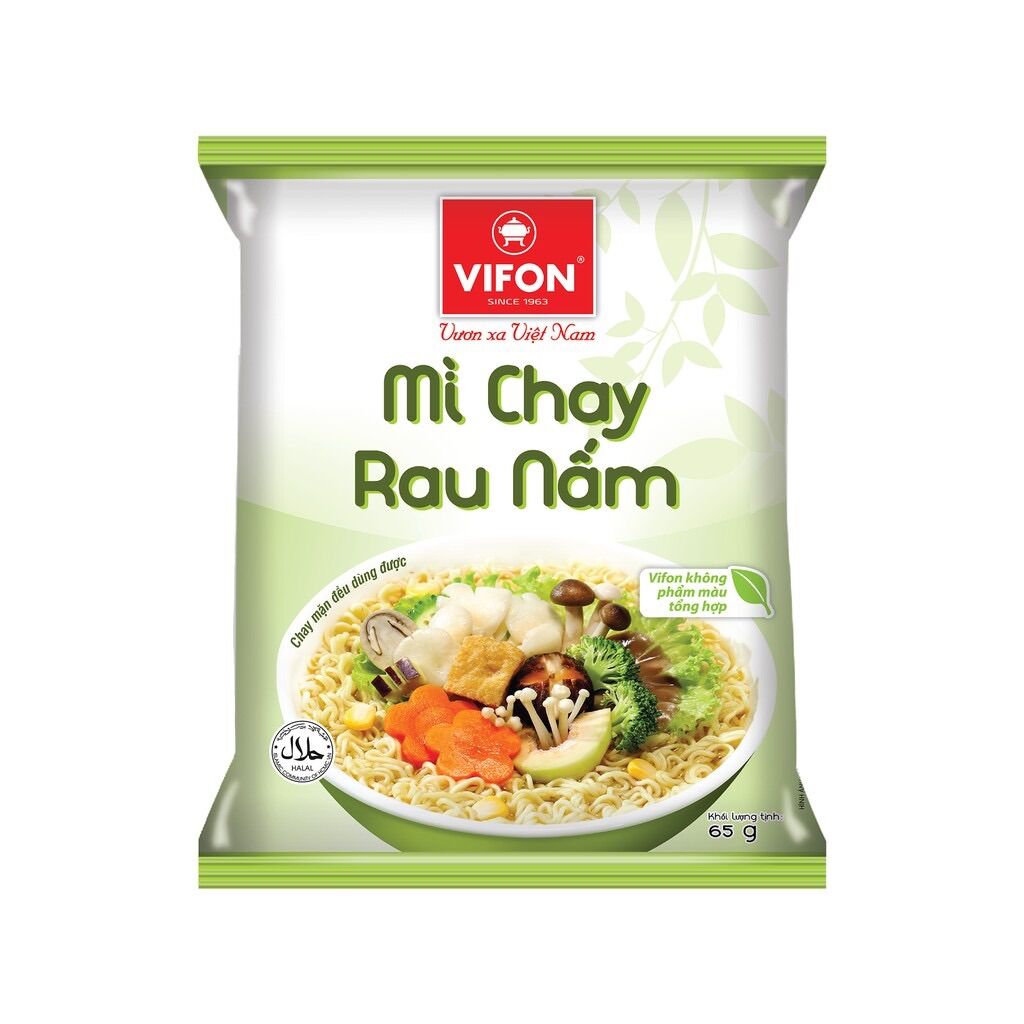 ( Tặng 1 gói) Thùng 30 Mì Chay Rau Nấm VIFON (65g / Gói)