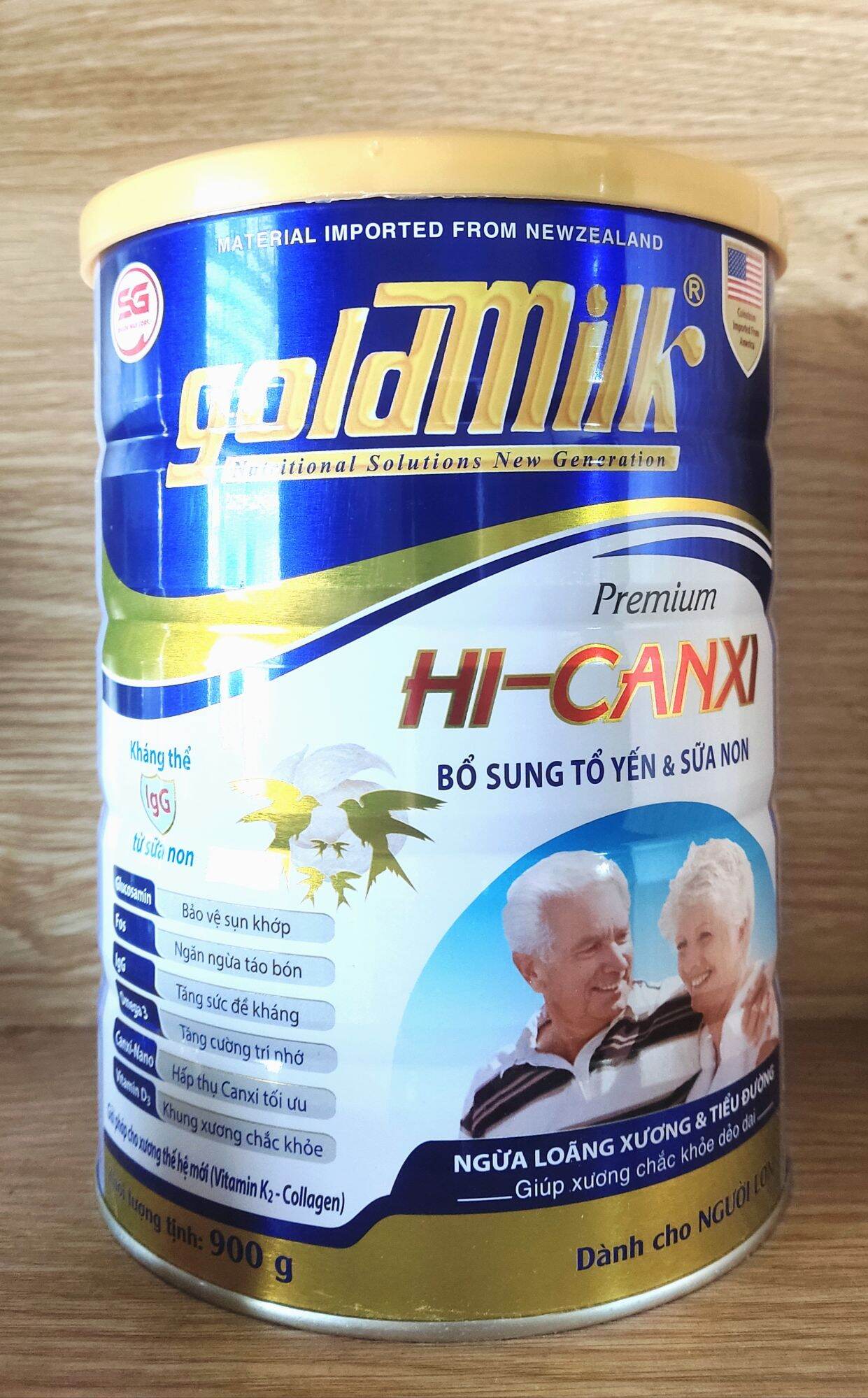 Combo 2 lon sữa Goldmilk Hi-canxi 900g bổ sung tổ yến & sữa non cho người già loãng xương