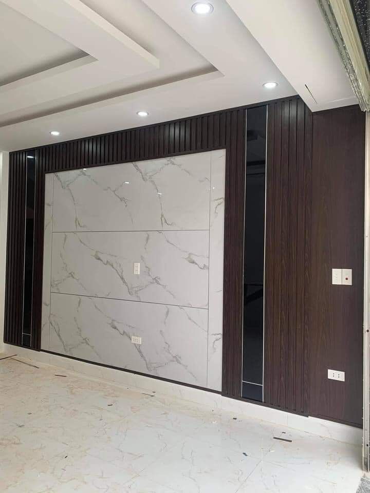 Tấm ốp tường PVC đen vân đá vân mây
