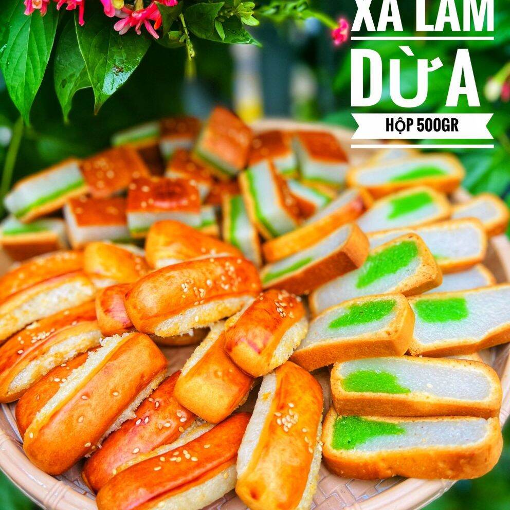 Bánh quê xà lam dừa hộp 450g
