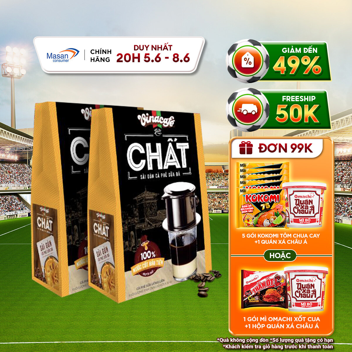 Combo 2 Hộp Cà Phê Vinacafé Chất Sài Gòn Cà Phê Sữa Đá - Hộp 10 Gói x 29g