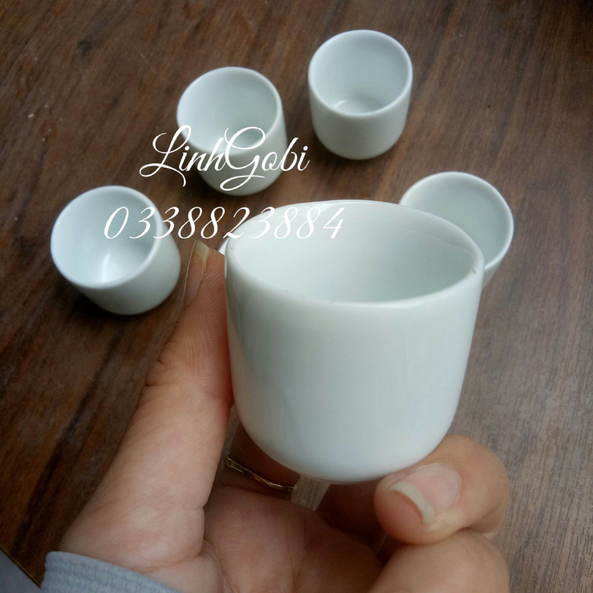 Chén sứ mini dáng ống  uống nước, uống trà  4x4cm