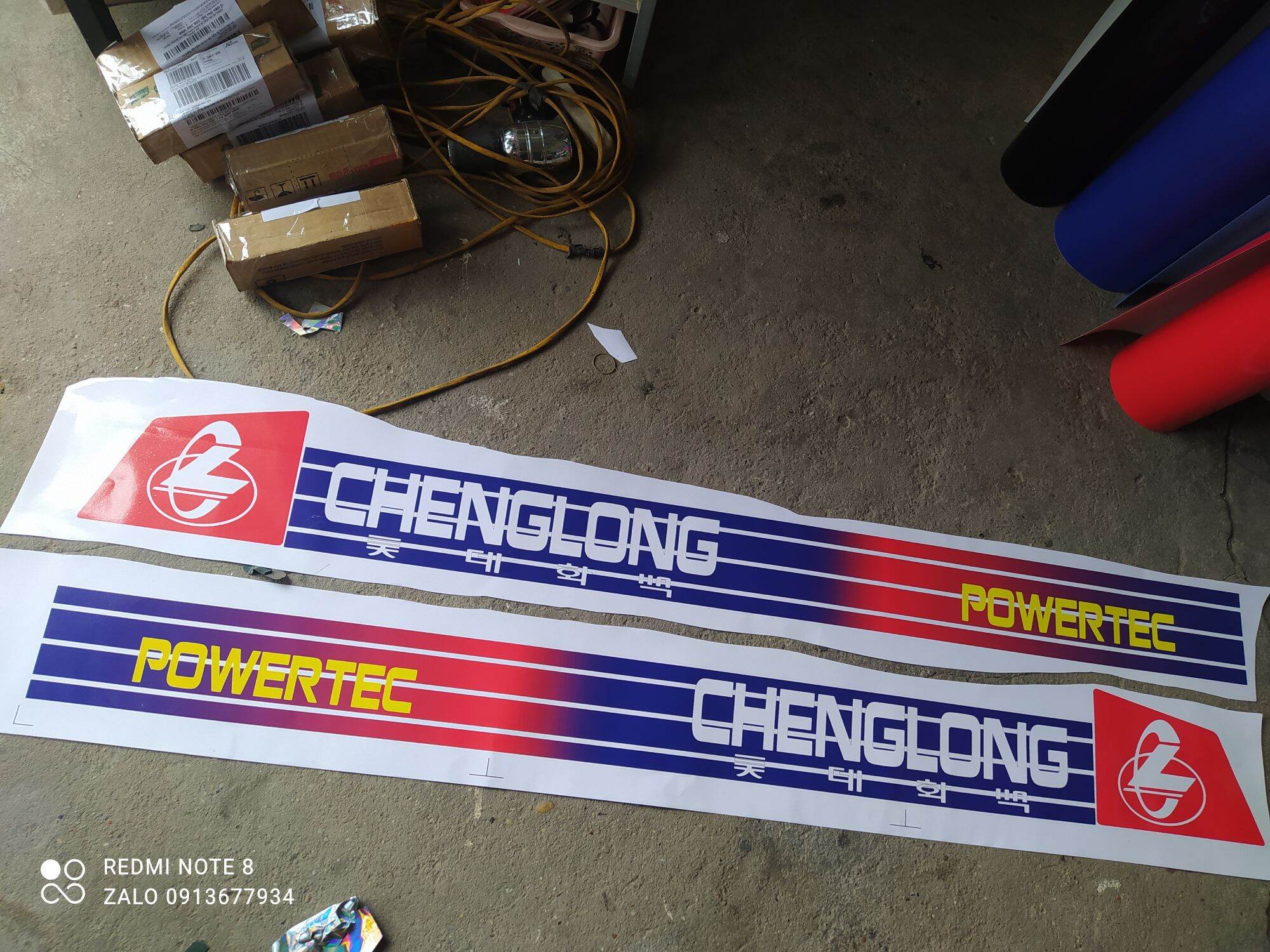 Cặp Tem decal tem dán trang trí cánh cửa xe cheng long