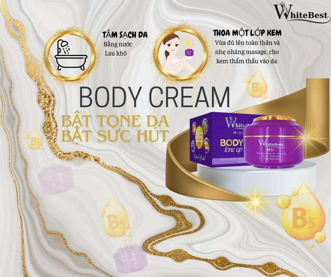 kem body white best dưỡng trắng da b5 200g