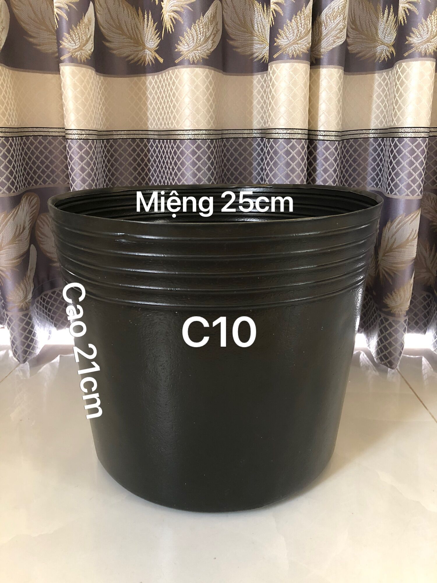 Chậu nhựa trồng cây 20 cái C10 đen bóng dẻo dày dặn