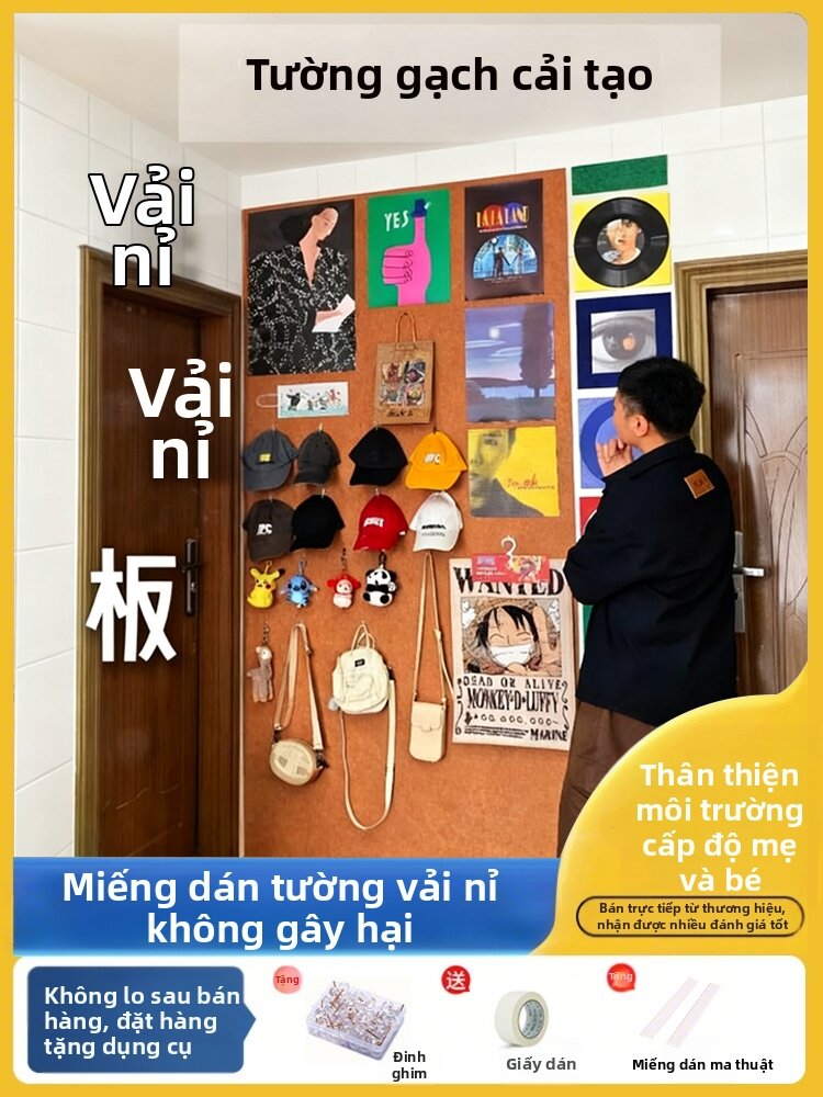 YIMING | DIY Cork Board No-drill Install Display and Storage Giá  298,000 Đồng*Miễn phí vận chuyển