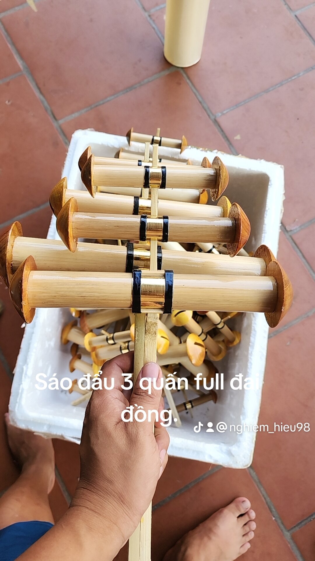 Sáo đẩu 3- sáo cồng 3 và còi 5 âm cực gắt d30-d35
