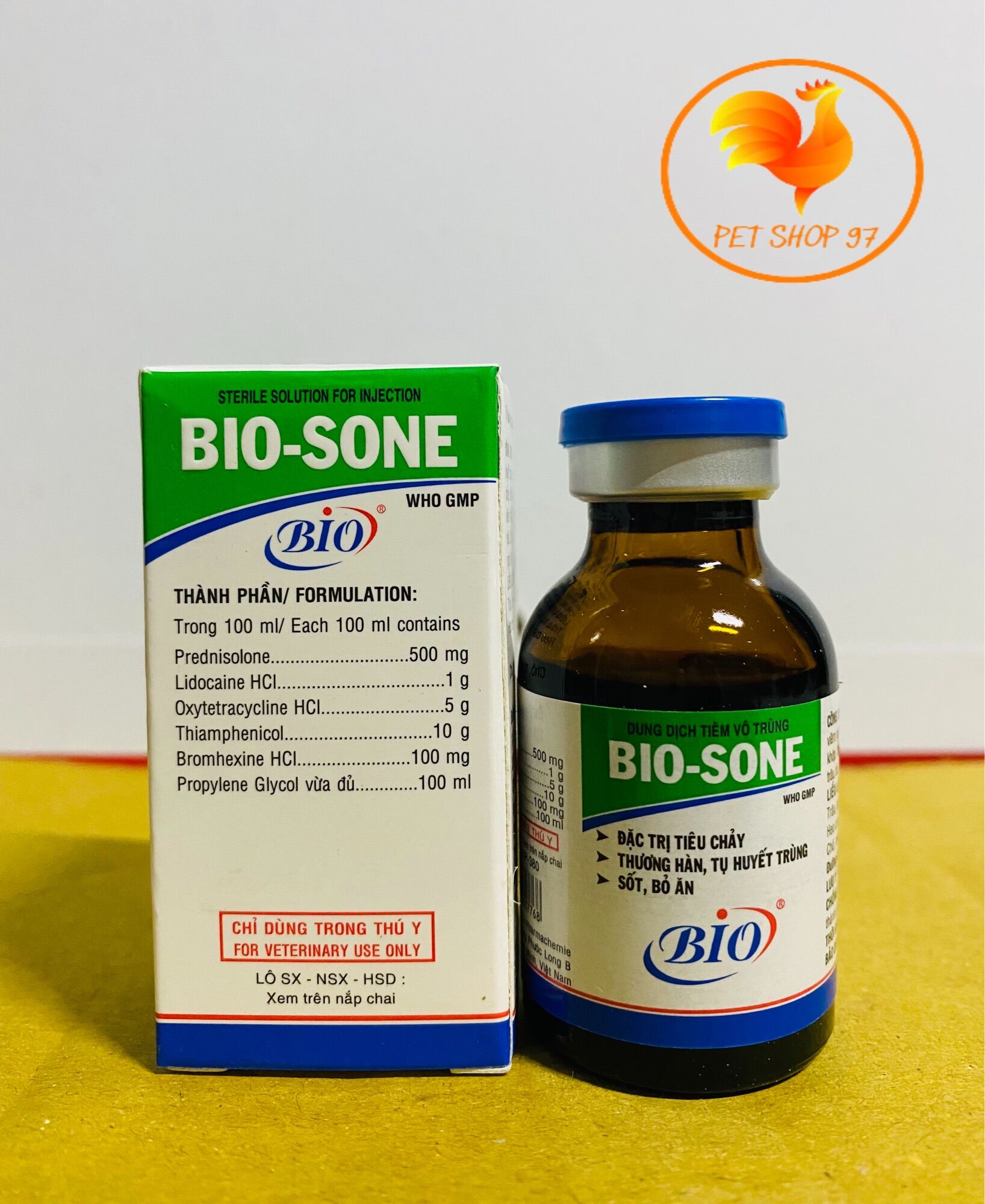 Bio sone chai 20ml tiêu chảy tụ huyết trùng, sốt, bỏ ăn khò khè gà đá