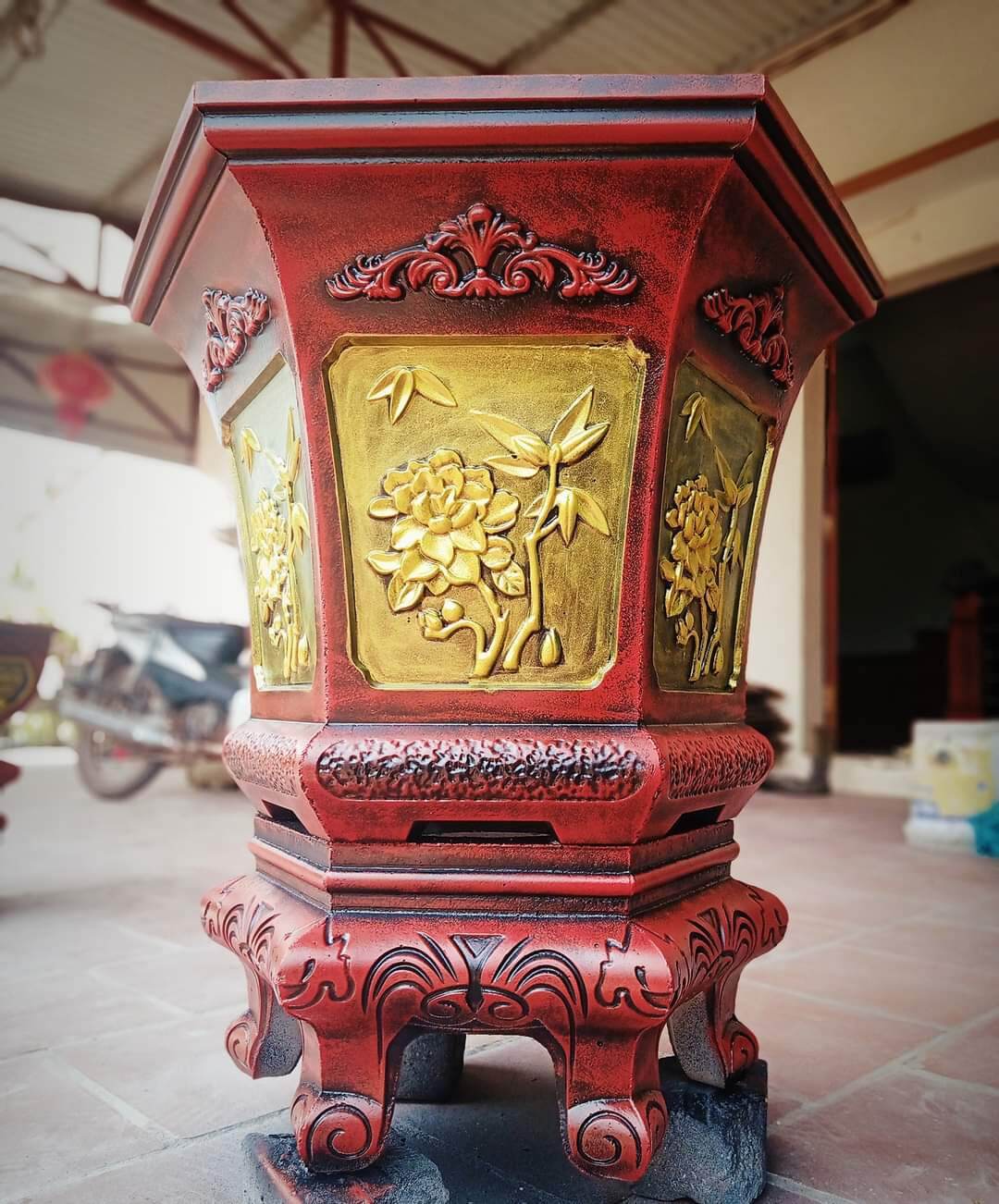 sơn ngoại thất màu đỏ chu chậu cảnh