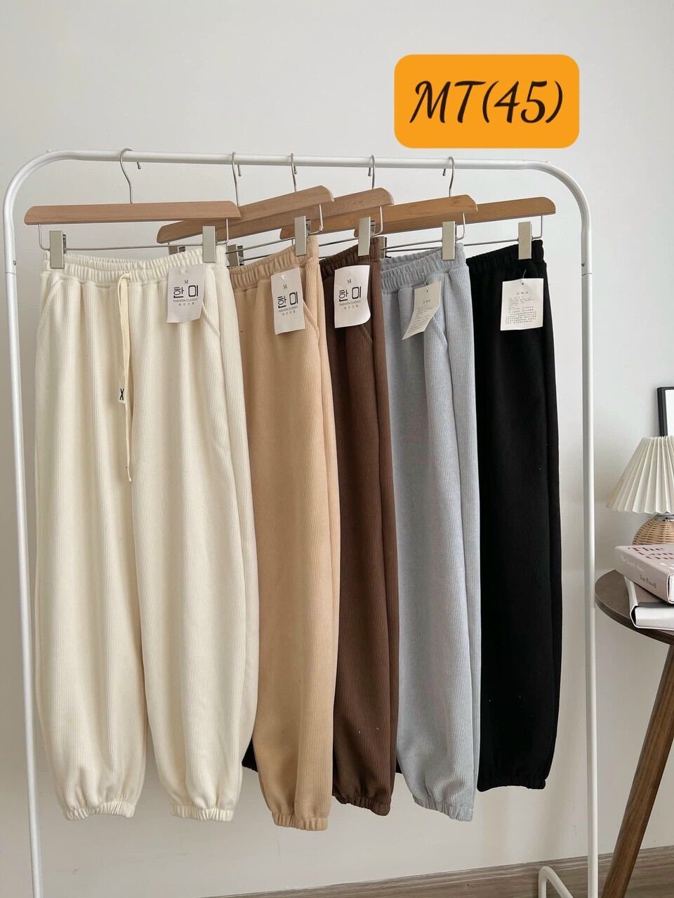 Quần jogger nữ ống rộng bo chun gấu - quần jogger nỉ thun da cá