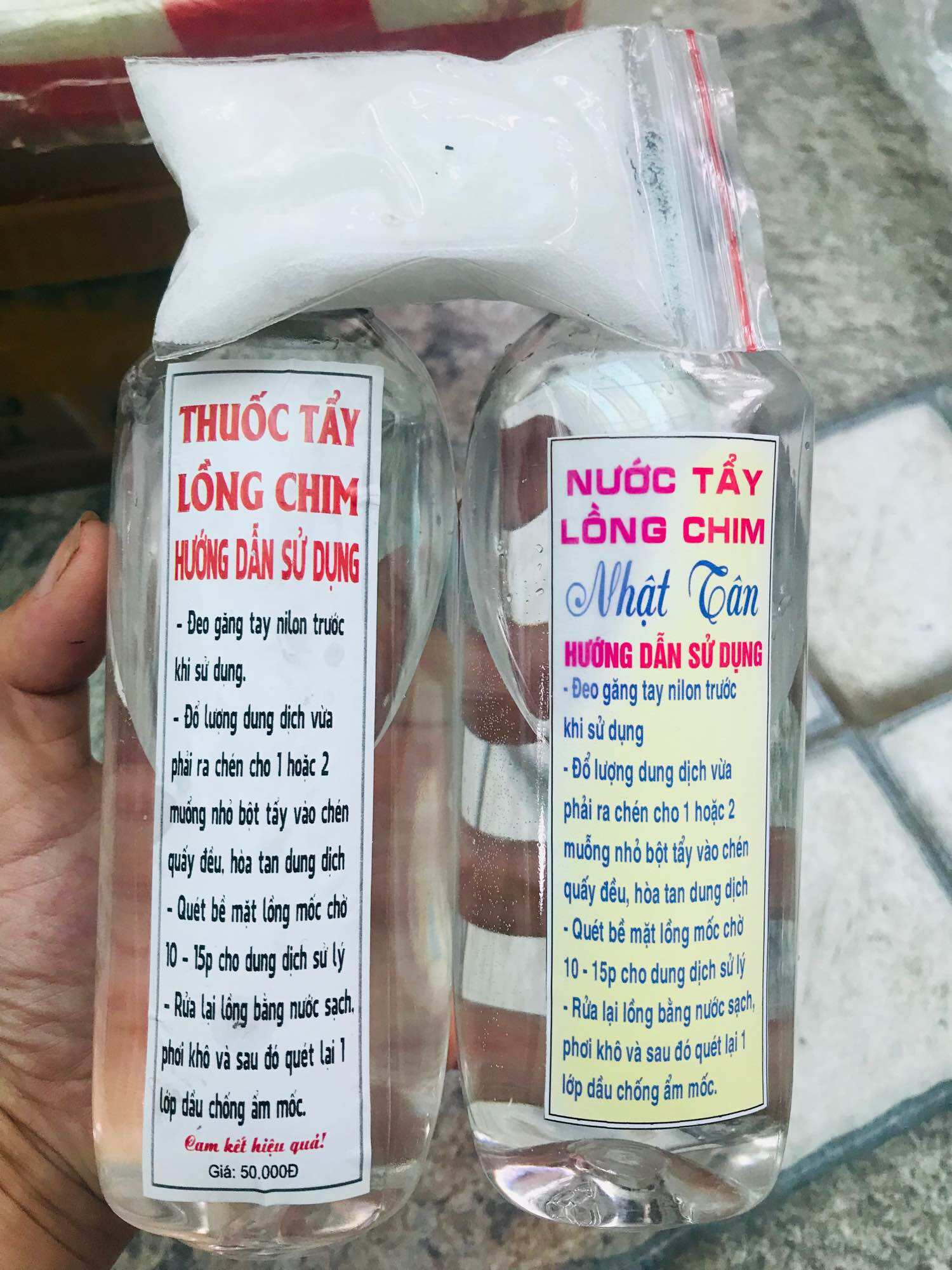 Combo tẩy mốc +dầu quét lồng chim