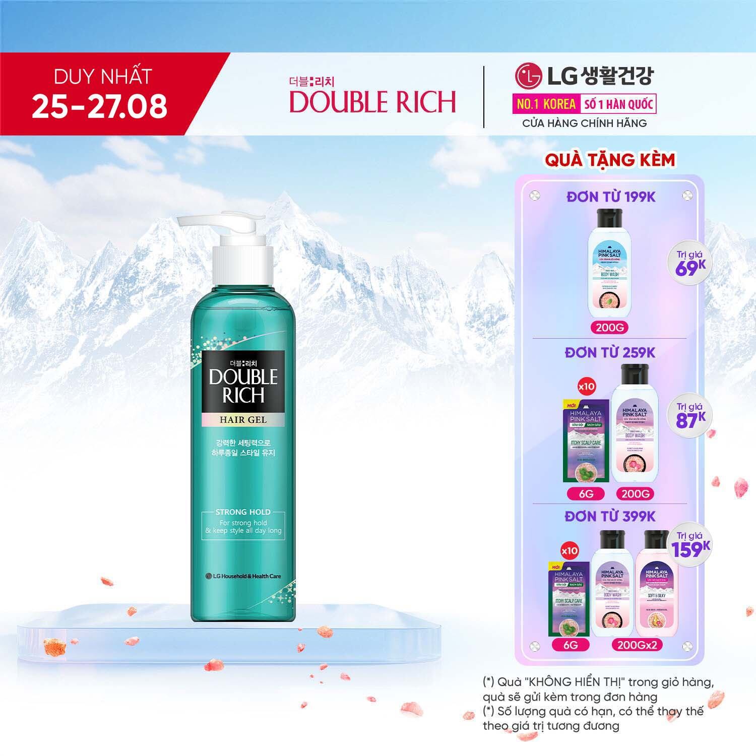 Gel tạo kiểu tóc Double Rich giữ nếp uốn tóc 250ml