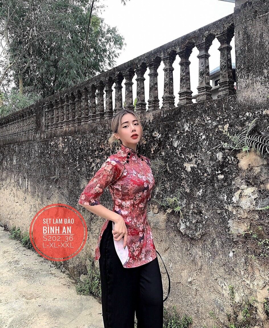 55-90kg Bigsize SET LAM BÀ BA HOA ĐÀO BÌNH AN