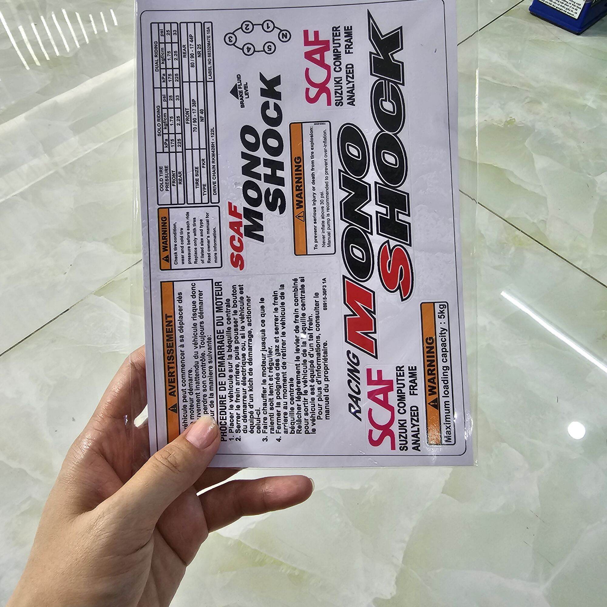 Bộ tem thông số xì po suzuki satria 2000