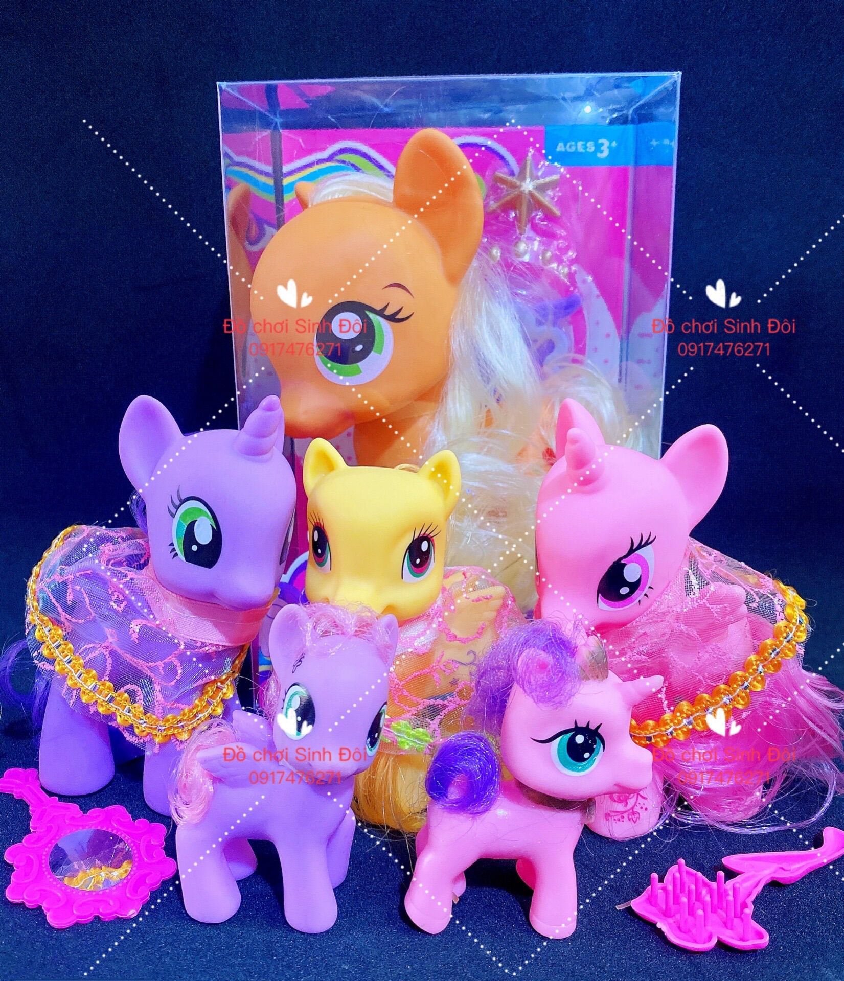Mô hình ngựa pony - combo 6 con