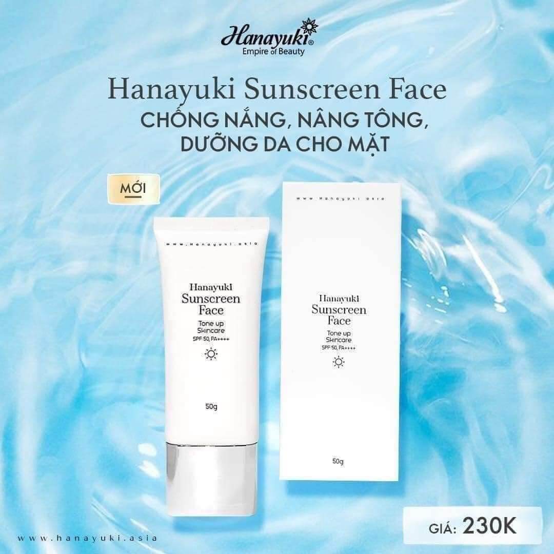 Kem chống nắng Hanayuki nâng tone dịu nhẹ, không gây bết dính