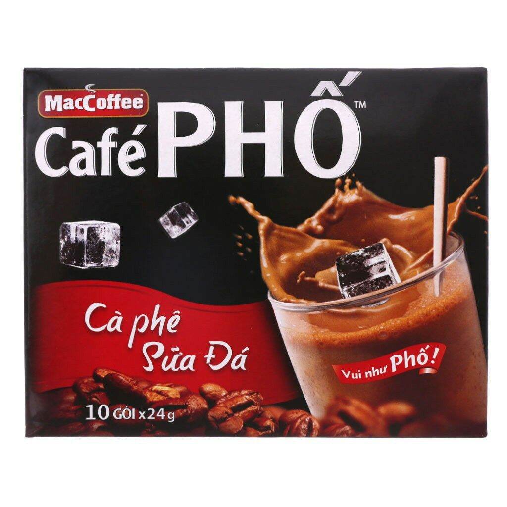 (COMBO 2 HỘP)_2 HỘP CAFE PHỐ SỮA ĐÁ MACCOFFEE 240 GR (10 GÓI*24GR)