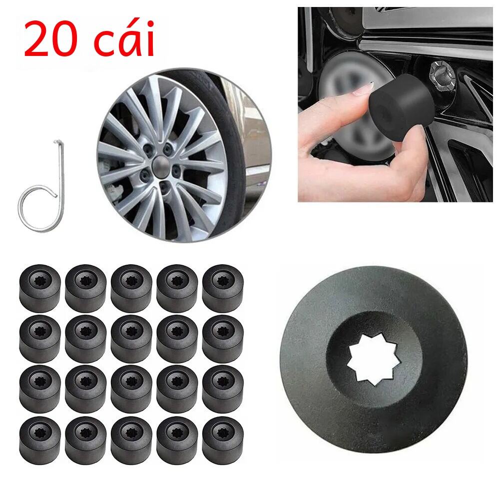 20 Chiếc Vw Golf Mk4 Ô Tô Vỏ Bánh Xe Hub Đai Ốc Bu Lông Mũ 17 Mm Tự Động Lốp Ốc Vít Bảo Vệ Bên Ngoài phụ Kiện Nhựa