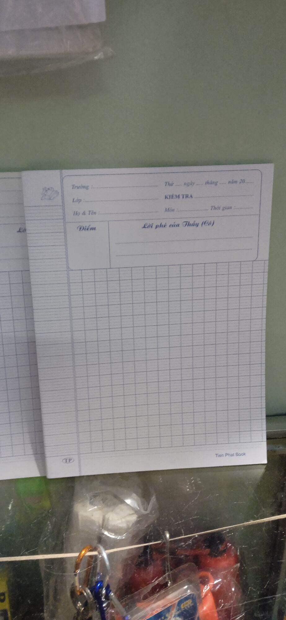 Xấp giấy kiểm tra 15 tờ