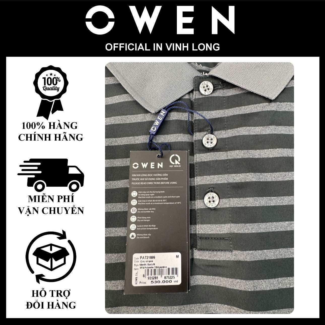 Áo Polo nam Owen form BodyFit còn size S(55kg) (PAT21899)