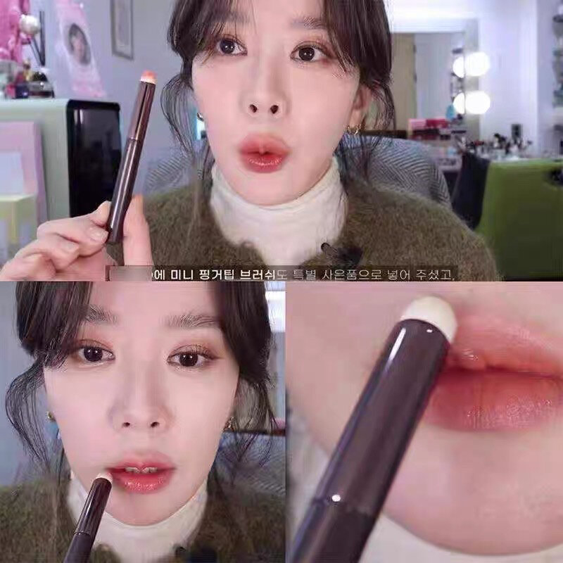 Blogger happyrim giới thiệu cọ môi đầu tròn cọ môi đầu đạn đa chức năng cọ che khuyết điểm son môi mặt sương mù cọ nhuộm loang chống nước