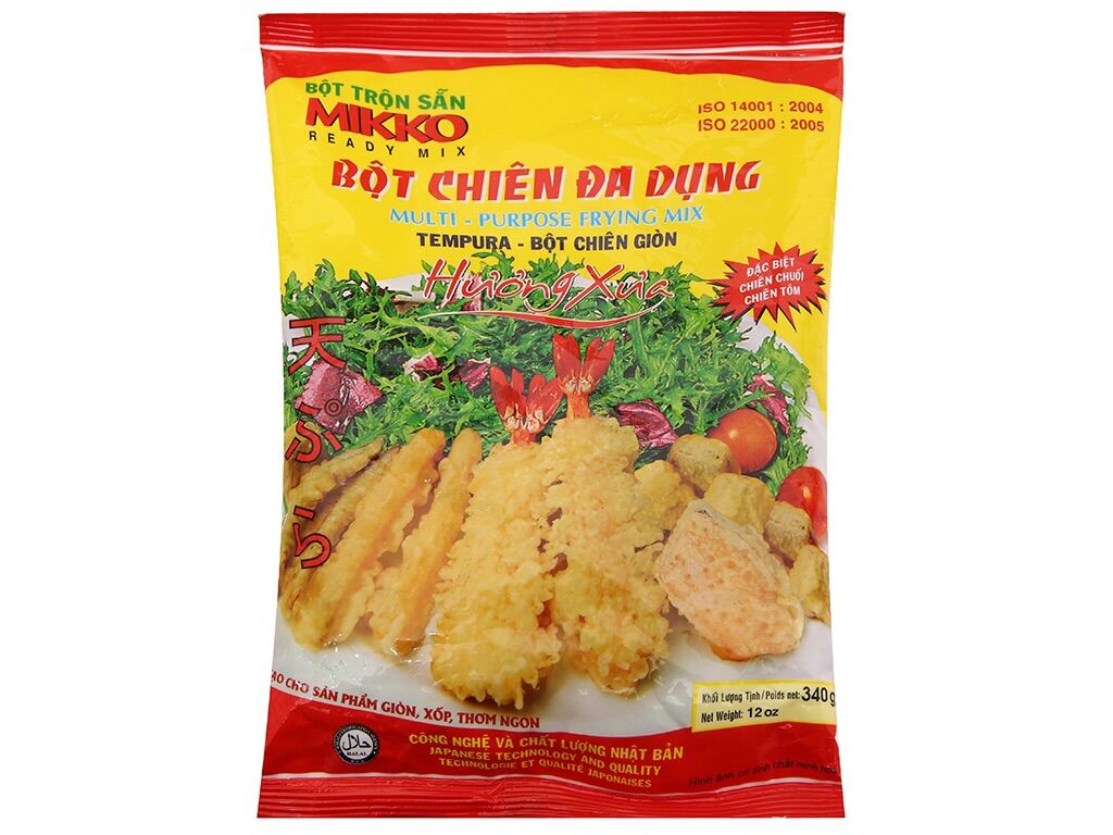 [Mikko Hương Xưa] Bột Chiên Đa Dụng 340g.Chiên Giòn.Hải Sản.Rau Củ Quả.Chiên Chuối.Màu Vàng Kim Đặc Trưng.Bột Trộn Sẵn Mikko An Toàn Chất Lượng