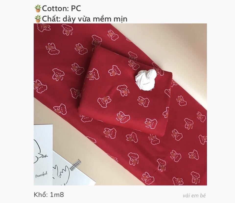 Vải Cotton may áo, đầm, đồ bộ cho bé