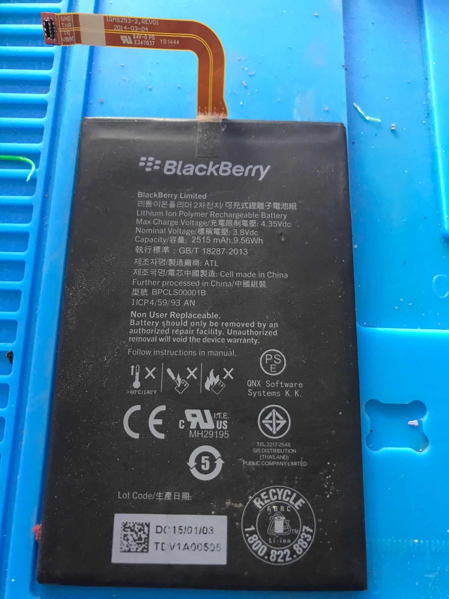 Pin bóc máy Blackberry Classic Q20