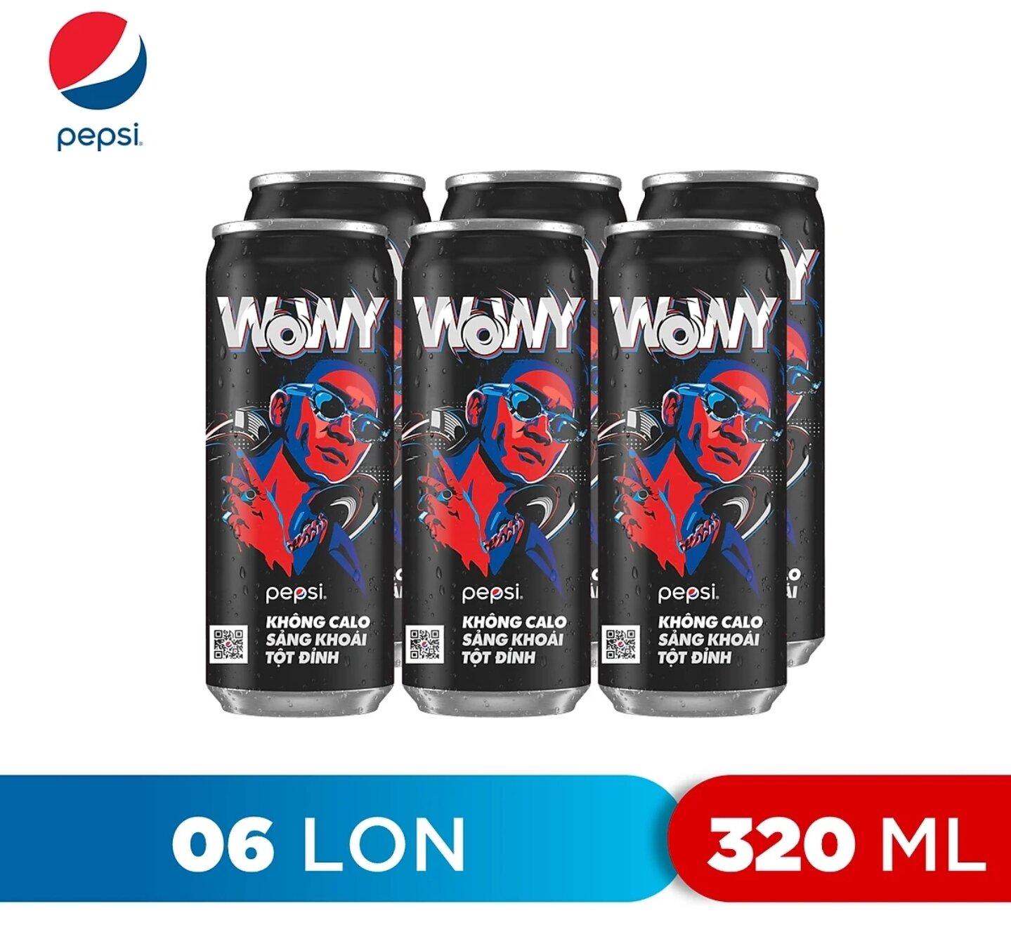 Nước Ngọt PEPSI Không Calo Các Vị 320ml/lon