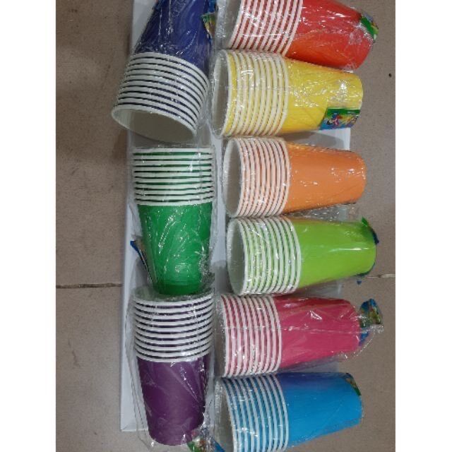 Set 10 cốc giấy đa màu