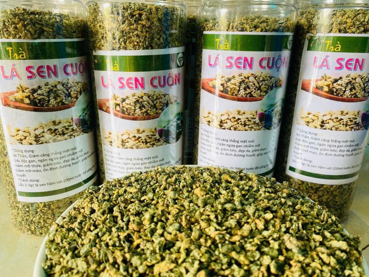 Trà lá sen cuộn đóng hộp tiện dụng 1kg