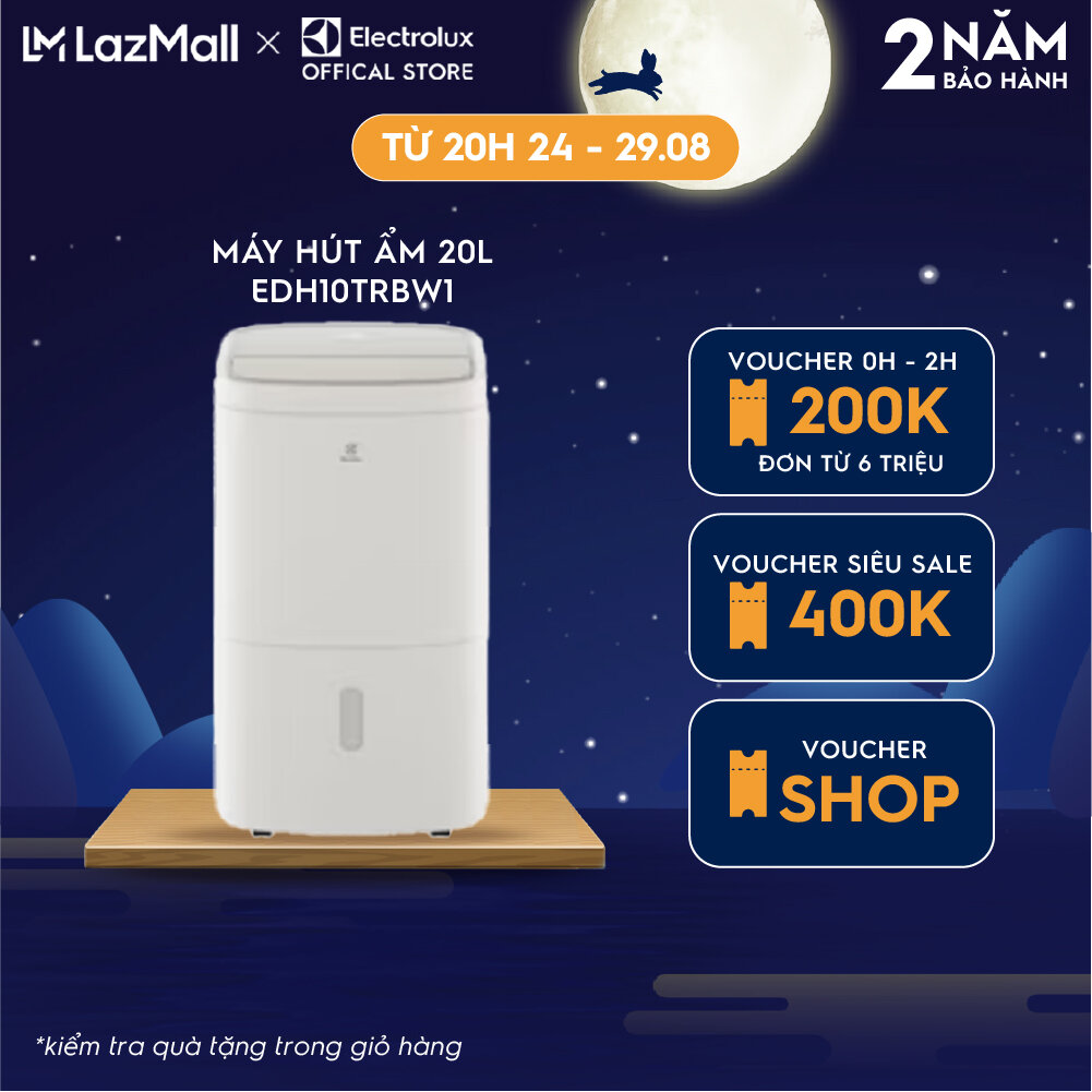 Máy hút ẩm electrolux ultimatehome 300 20l edh10trbw1 cho phòng 42m²,hút ẩm tối ưu, loại bỏ vi khuẩn¹ và vi rút²