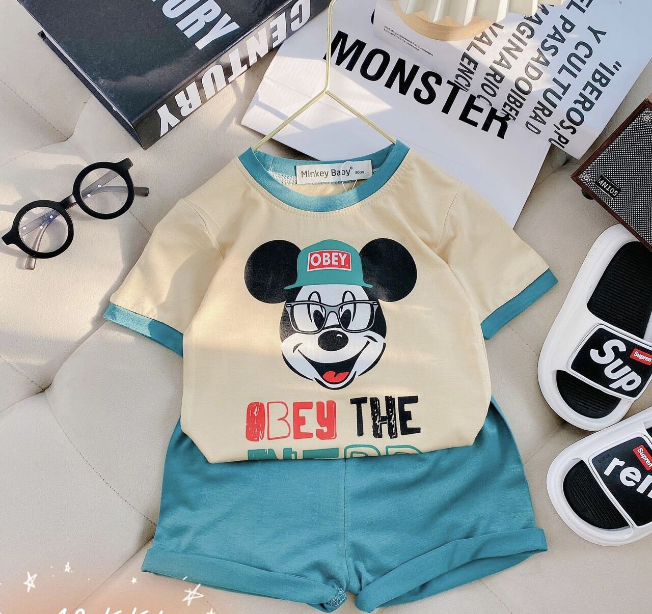 Đồ bộ thun lạnh bé trai bé gái 7-17kg (thanh lý xả kho)